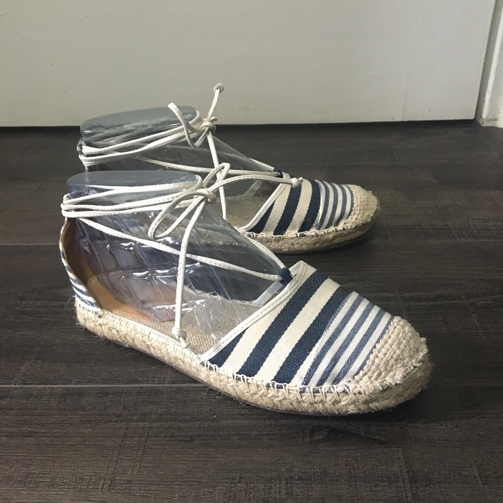 Jasper & Jeera Striped Espadrille Flats
